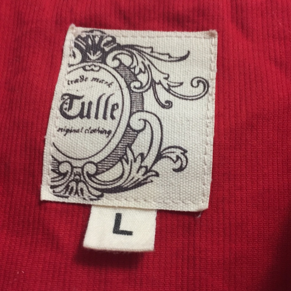 🌹SOLD / RED TULLE Original Clothing Jacket - Picture 3 of 4